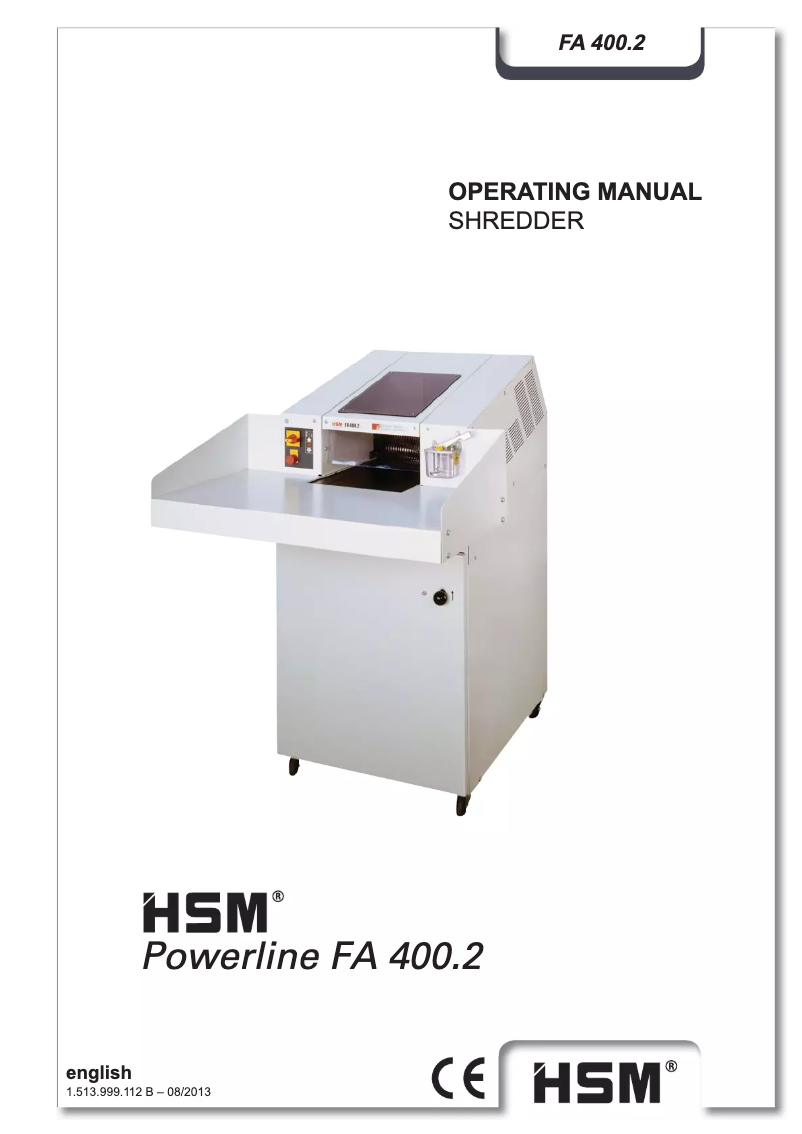Page n°1 - Manuel utilisateur HSM Powerline FA 400.2