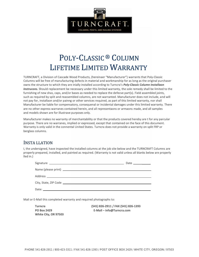 Page 1 de la notice Mode d'emploi Turncraft Poly-Classic