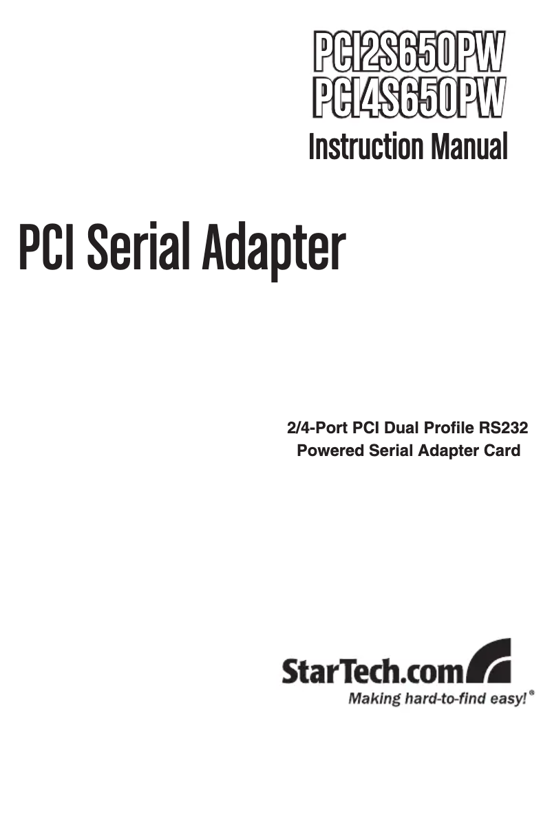 Image de la première page du manuel de l'appareil PCI4S650PW