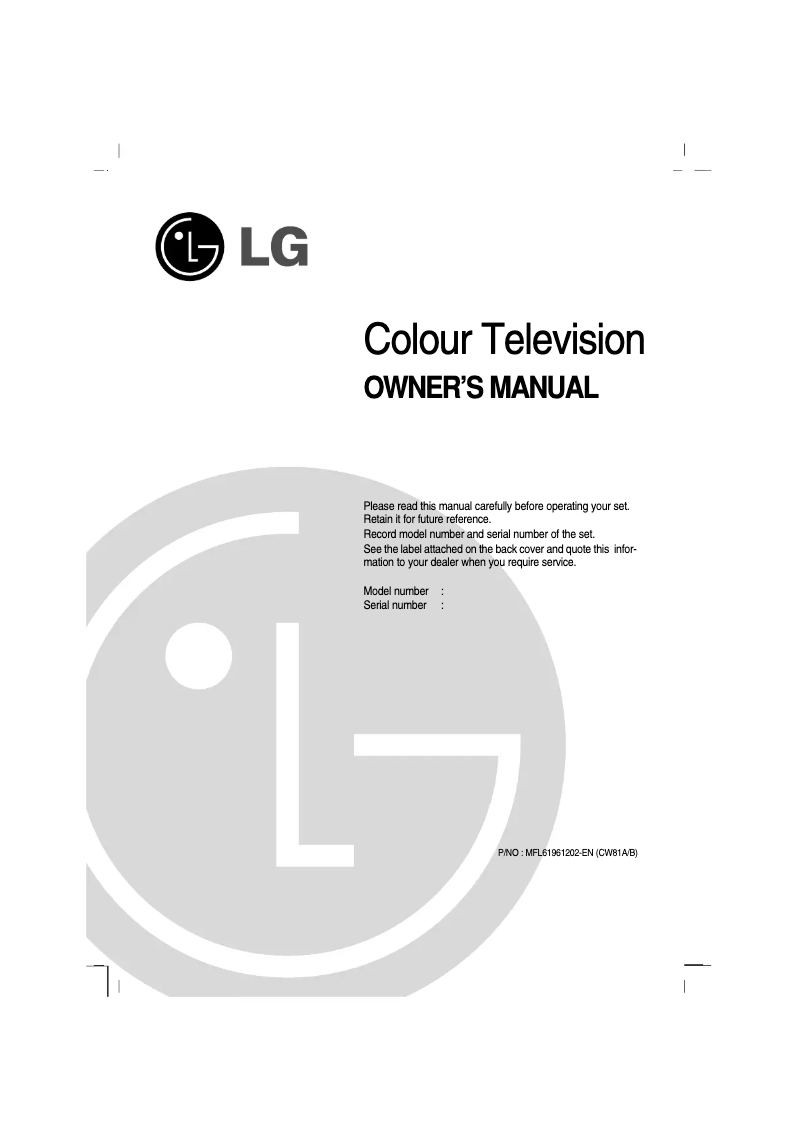 Page n°1 - Manuel utilisateur LG 21FK2RGX