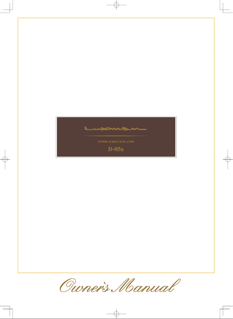 Page n°1 - Manuel utilisateur Luxman D-05u