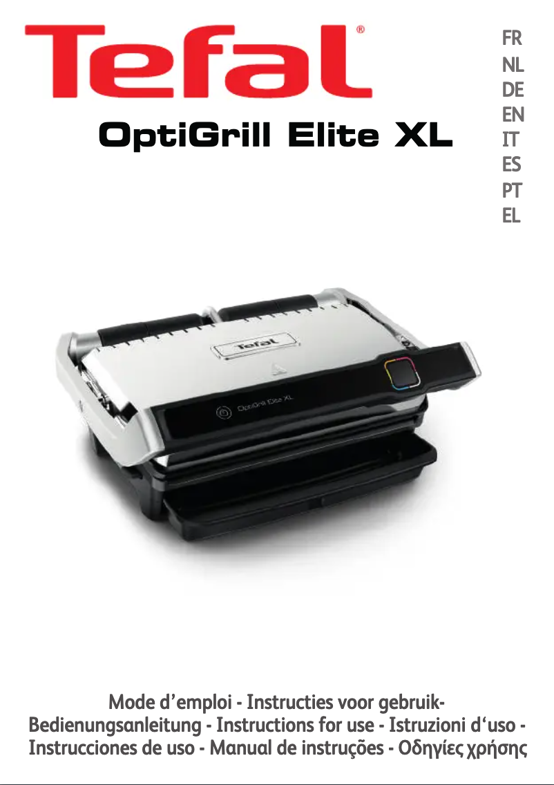 Page 1 de la notice Manuel utilisateur Tefal OptiGrill Elite XL GC760D
