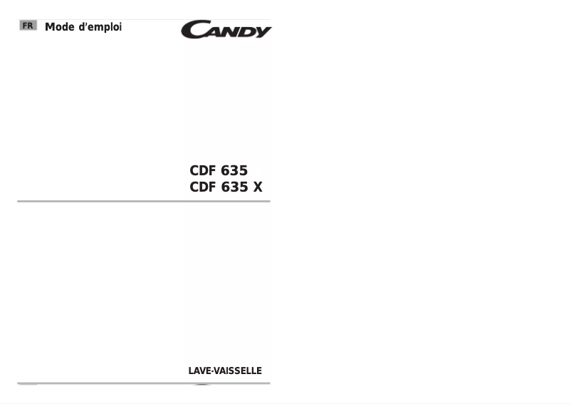 Page 1 de la notice Manuel utilisateur Candy CDF 635 X-47