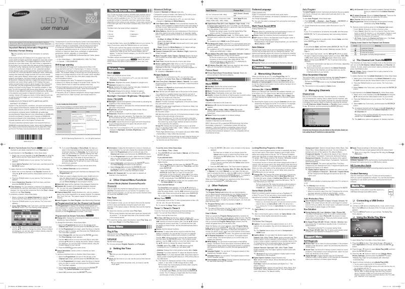 Page 1 de la notice Manuel utilisateur Samsung UN60FH6003F