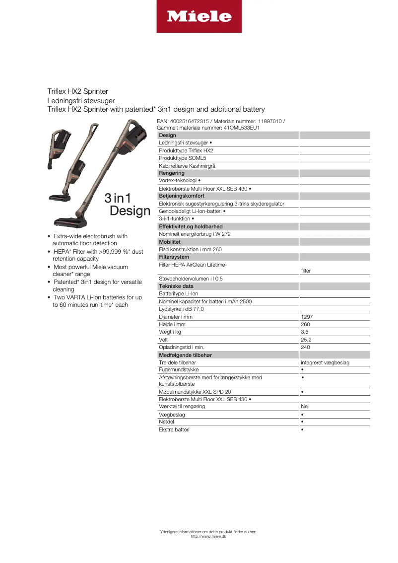 Image de la première page du manuel de l'appareil Triflex HX2 Sprinter