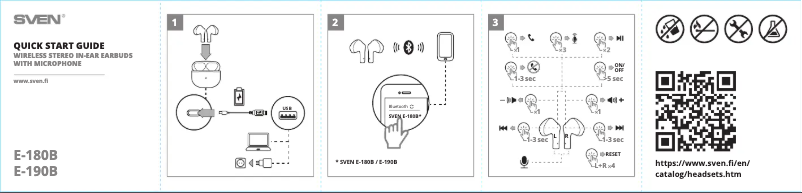 Page n°1 - Guide de démarrage rapide Sven E-190B