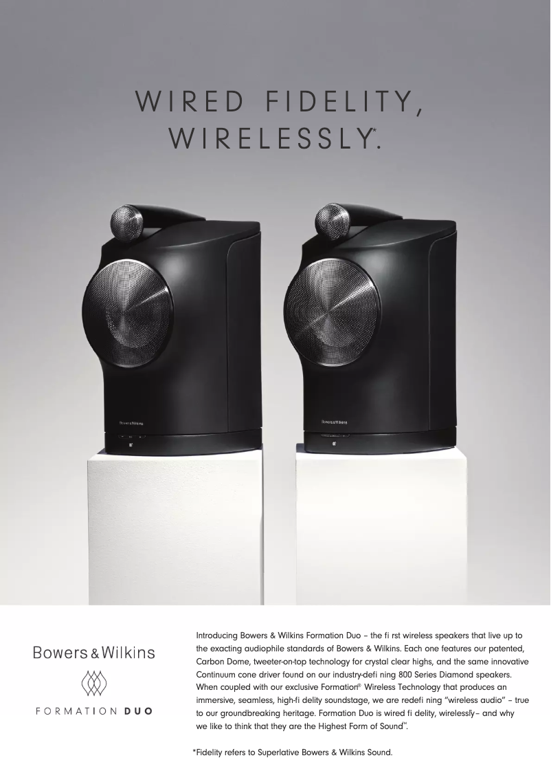 Página 1 del manual Ficha técnica Bowers & Wilkins Formation Duo