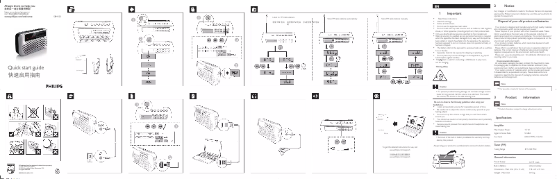 Page n°1 - Guide de démarrage rapide Philips SBM120
