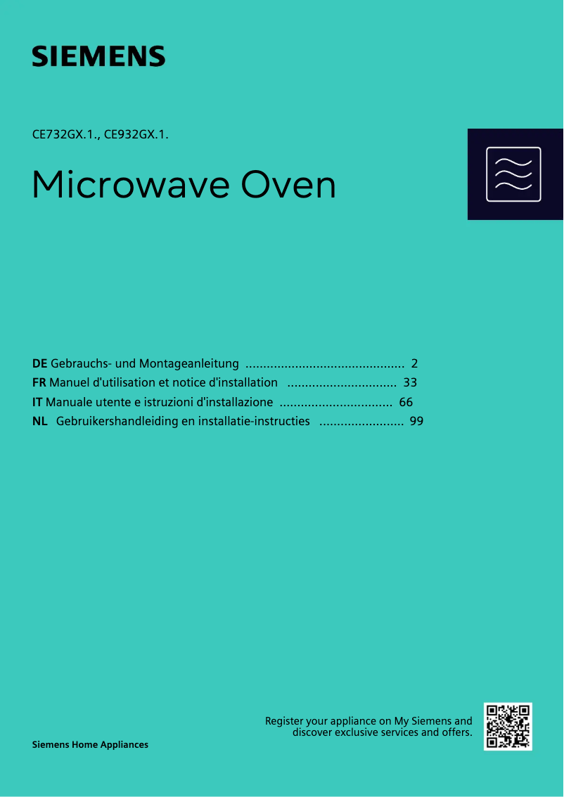 Page 1 de la notice Instructions / montage Siemens CE732GX.1