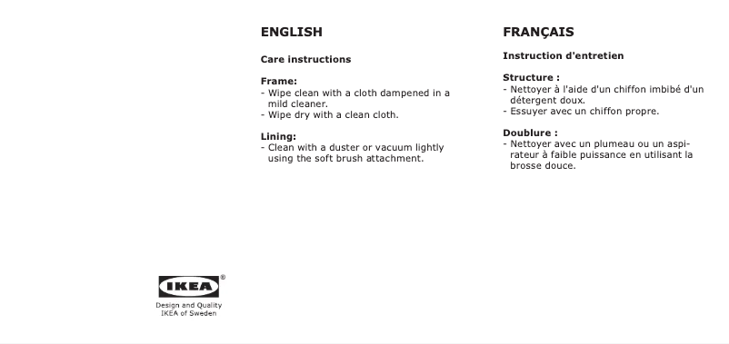 Page 1 de la notice Manuel utilisateur Ikea BRÄNNBOLL 105.866.18