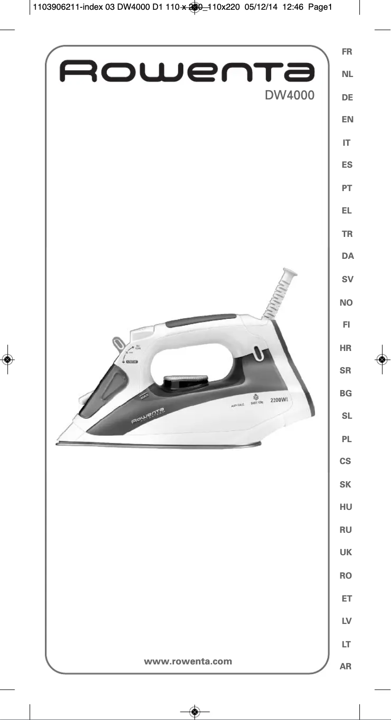Page 1 de la notice Manuel utilisateur Rowenta Effective DW4010