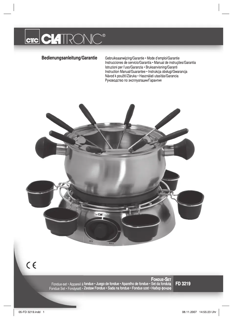 Page 1 de la notice Manuel utilisateur Clatronic FD 3219