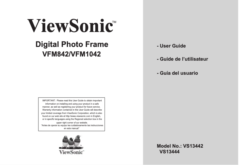 Page 1 de la notice Manuel utilisateur Viewsonic VFM1042-52