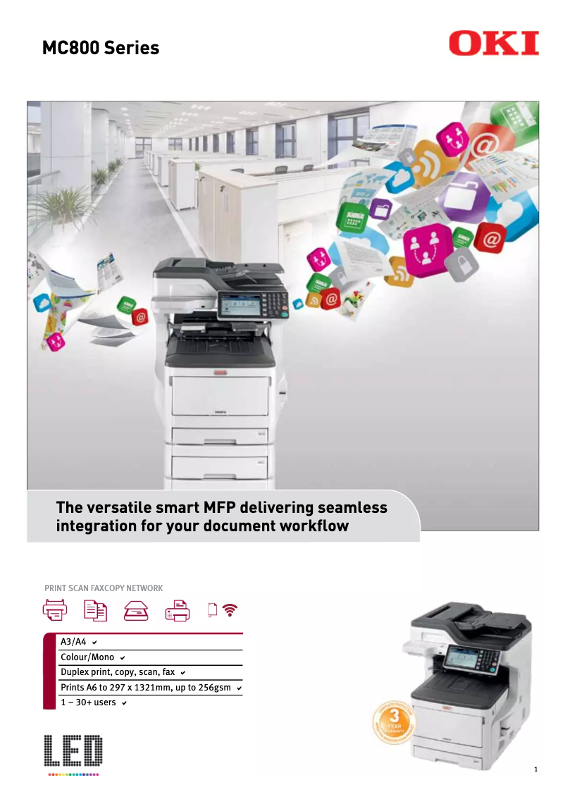 Page 1 de la notice Manuel utilisateur OKI MC873dnv