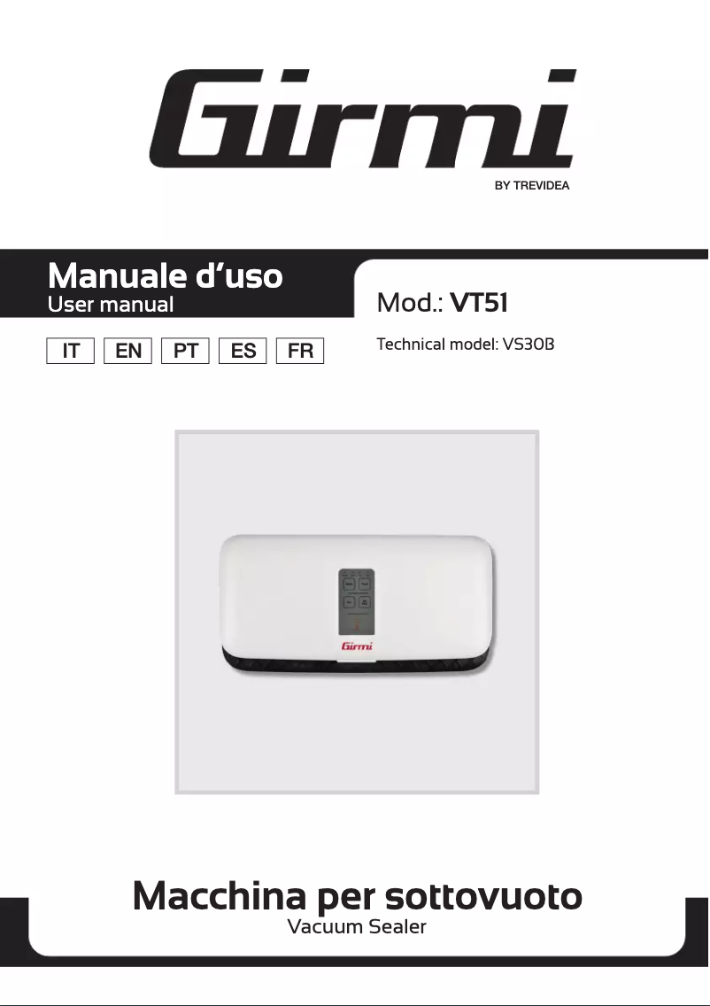 Page n°1 - Manuel utilisateur Girmi VT51