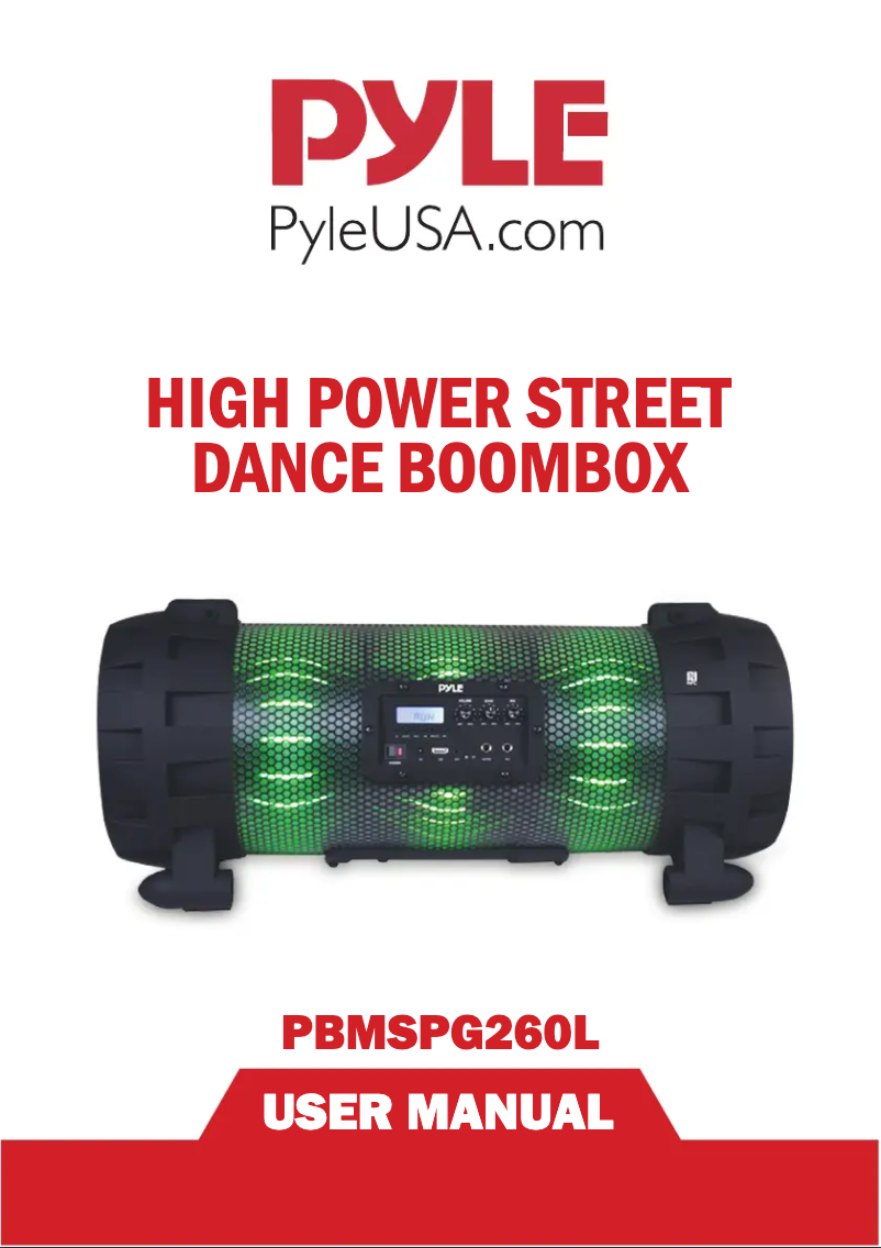 Page 1 de la notice Manuel utilisateur Pyle PBMSPG260L