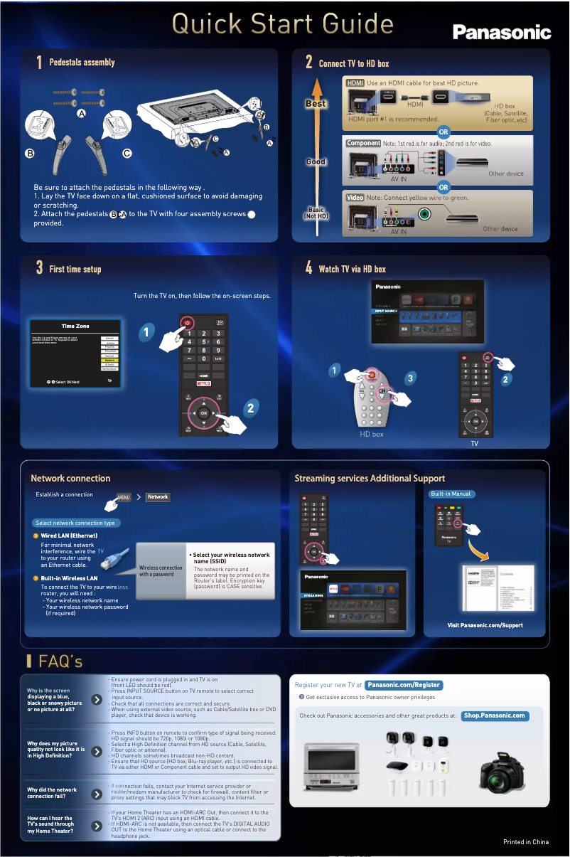 Page n°1 - Guide de démarrage rapide Panasonic TC-50CX400