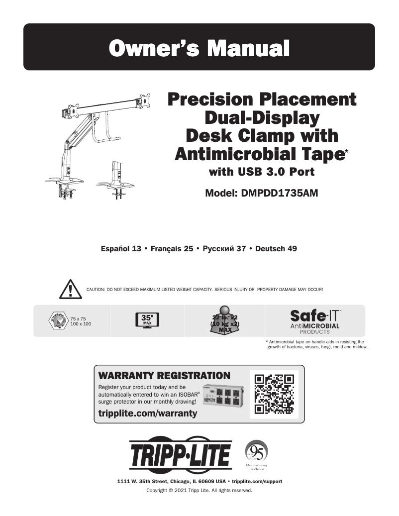Page n°1 - Manuel utilisateur Tripp Lite DMPDD1735AM