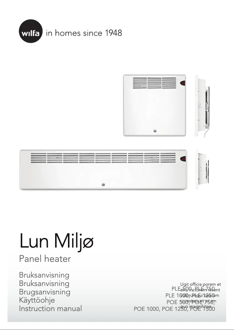 Image de la première page du manuel de l'appareil Lun Miljø POE-750