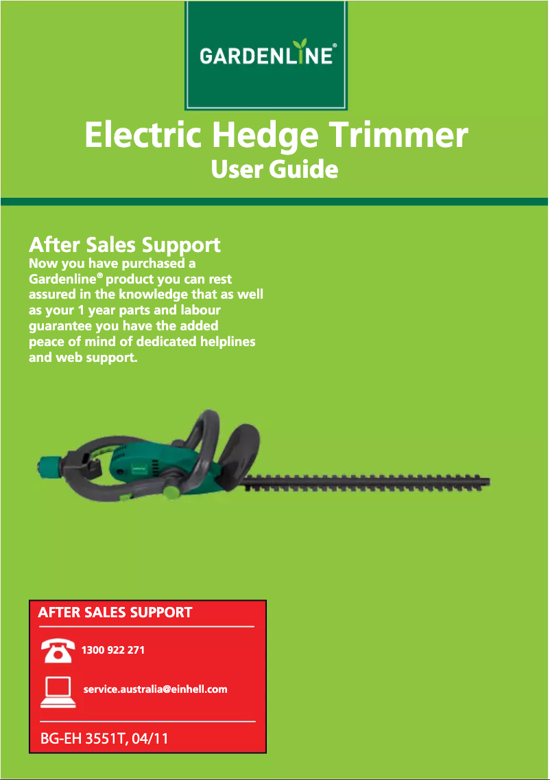 Page n°1 - Manuel utilisateur Gardenline BG-EH 3551 T