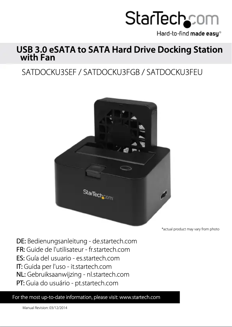 Image de la première page du manuel de l'appareil SATDOCKU3FGB