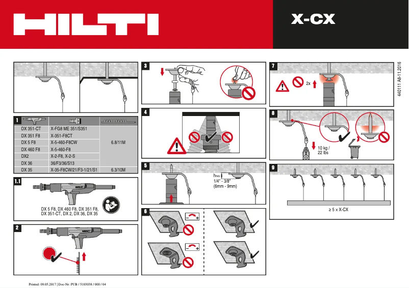 Page 1 de la notice Manuel utilisateur Hilti X-CC