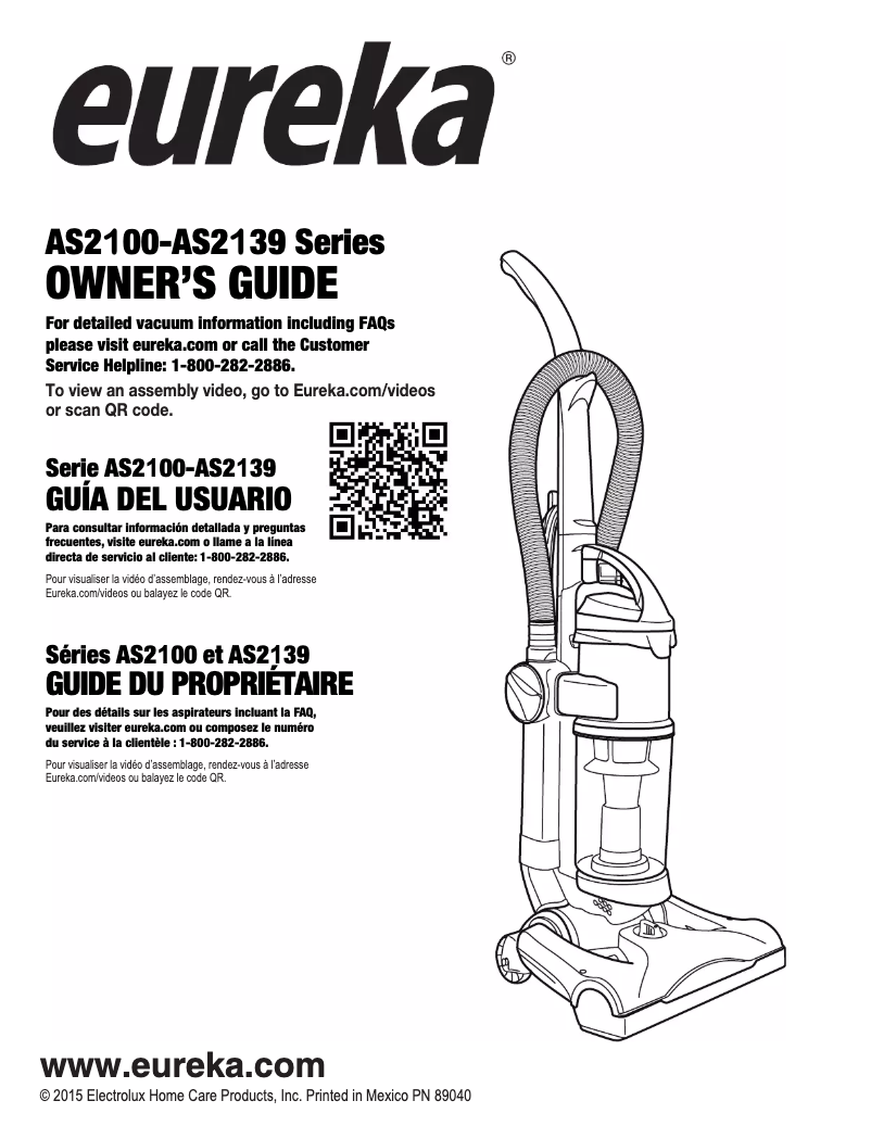 Page 1 de la notice Manuel utilisateur Eureka AirSpeed AS2111A