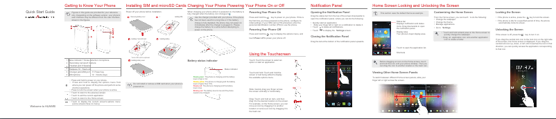 Página 1 del manual Guía de inicio rápido Huawei Ascend P1