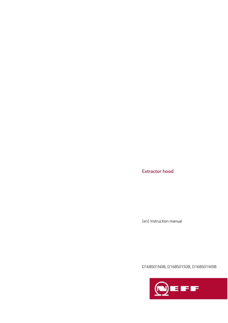 Page 1 de la notice Manuel utilisateur Neff D16BS01S0B