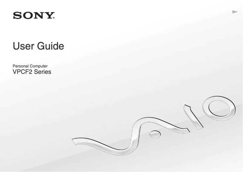Page n°1 - Manuel utilisateur Sony Vaio VPCF23EFX