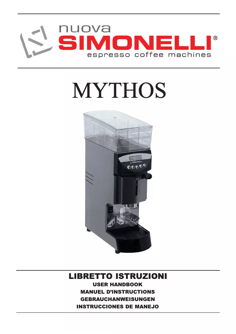 Page 1 de la notice Manuel utilisateur Nuova Simonelli Mythos 1