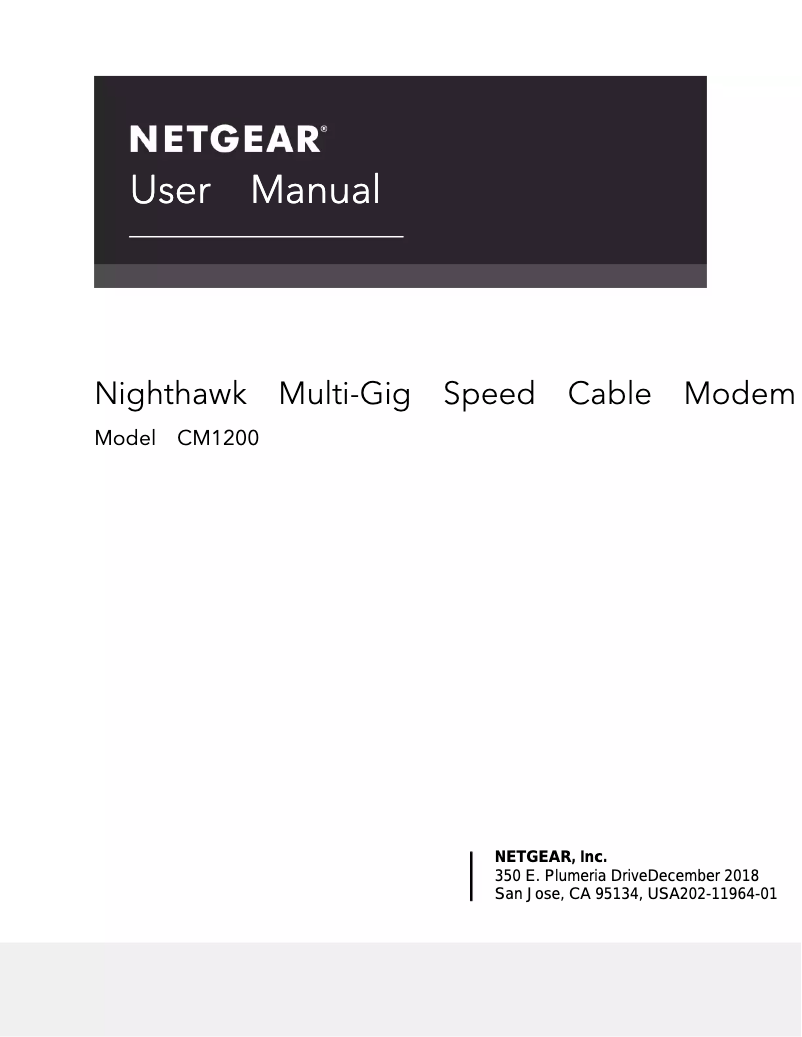 Image de la première page du manuel de l'appareil Nighthawk CM1200