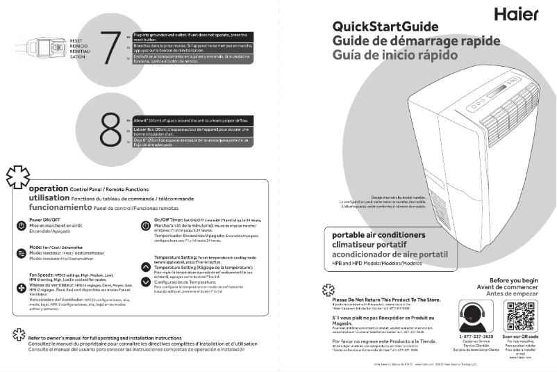Page n°1 - Guide d'installation Haier HPD10XCM