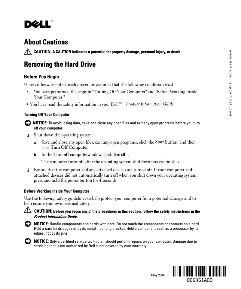 Page n°1 - Manuel utilisateur Dell Inspiron 1000