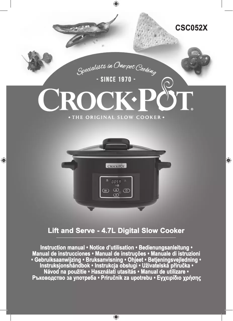 Page 1 de la notice Manuel utilisateur Crock-Pot Lift & Serve CSC052X