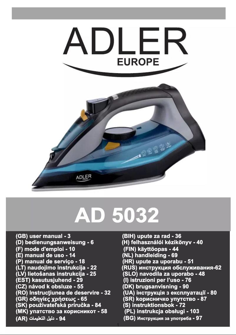 Image de la première page du manuel de l'appareil AD 5032