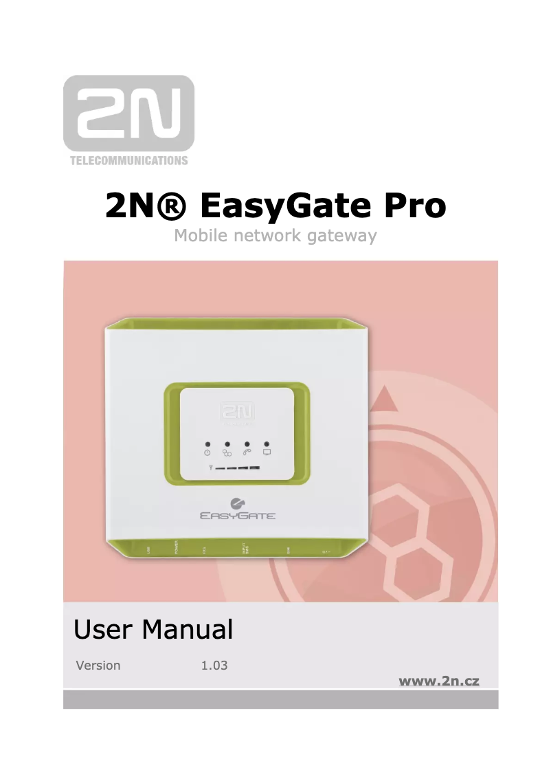 Page n°1 - Manuel utilisateur 2N Telecommunications EasyGate Pro