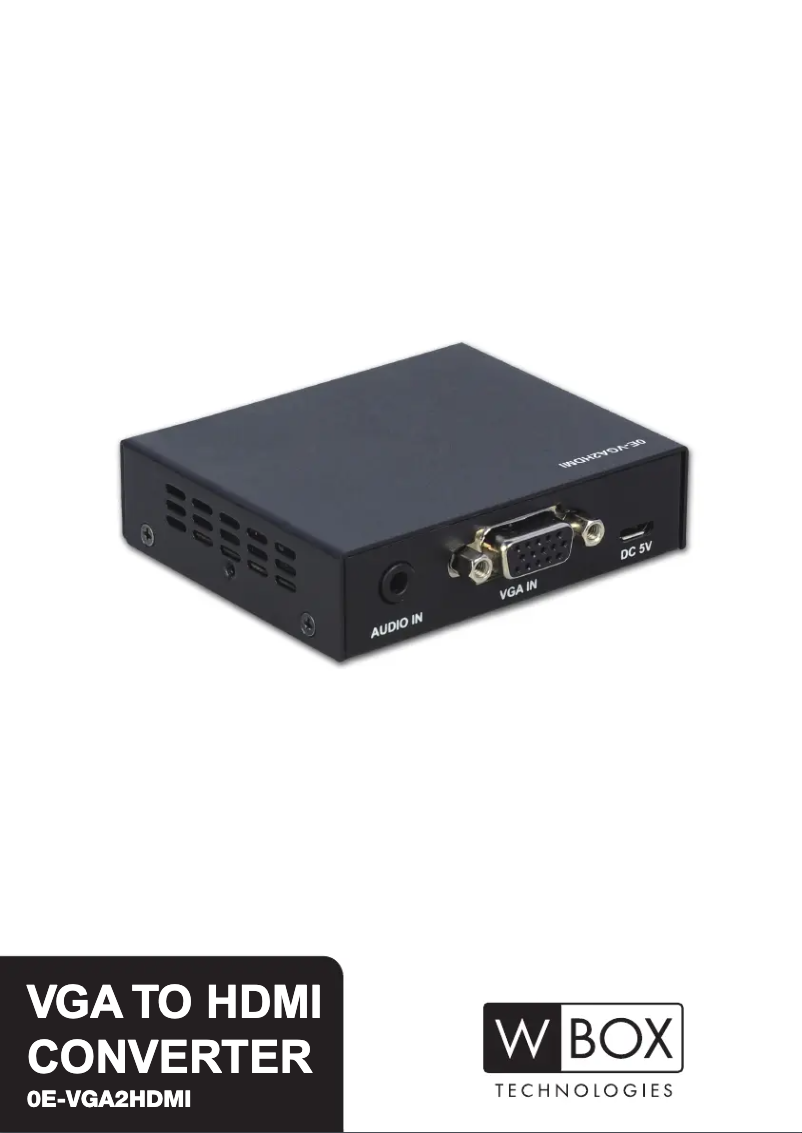 Page 1 de la notice Manuel utilisateur W Box 0E-VGA2HDMI