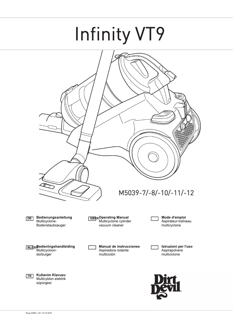 Page n°1 - Manuel utilisateur Dirt Devil VT9