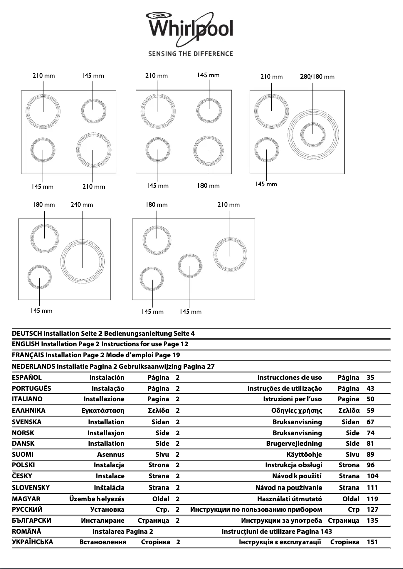 Page 1 de la notice Manuel utilisateur Whirlpool ACM 812/BA