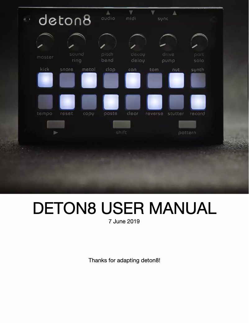 Page n°1 - Manuel utilisateur Twisted Electrons Deton8