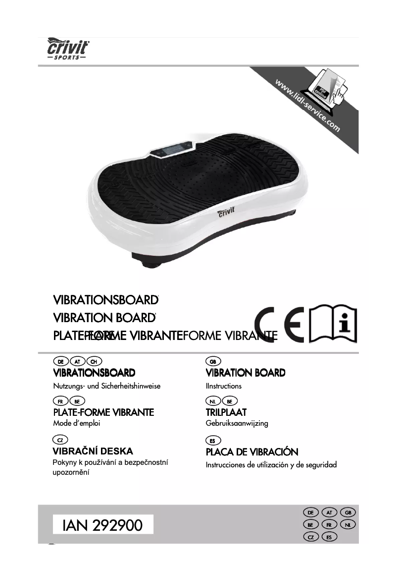 Page 1 de la notice Manuel utilisateur Crivit IAN 292900