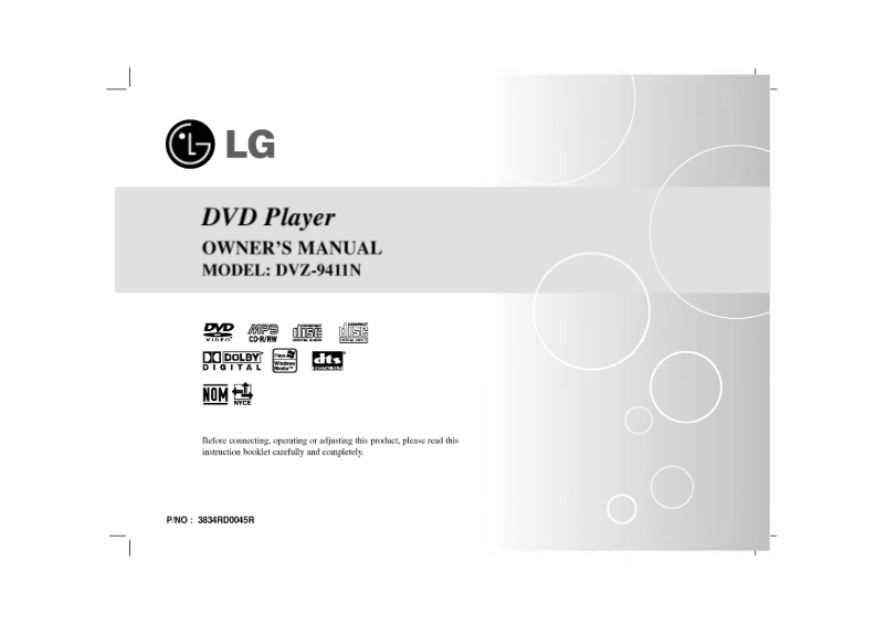 Page 1 de la notice Manuel utilisateur LG DZ9411CND