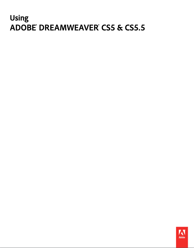 Page 1 de la notice Manuel utilisateur Adobe Dreamweaver CS5