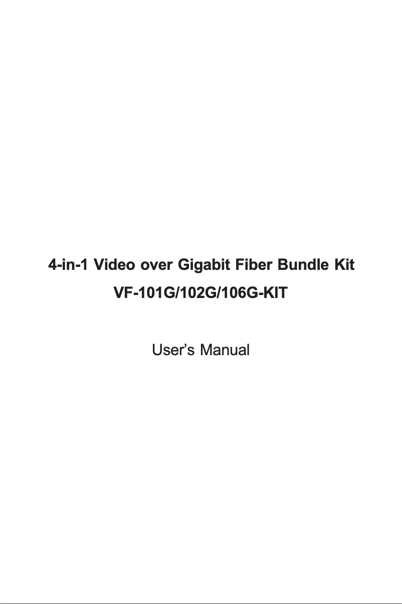 Page 1 de la notice Manuel utilisateur Planet VF-102G-KIT