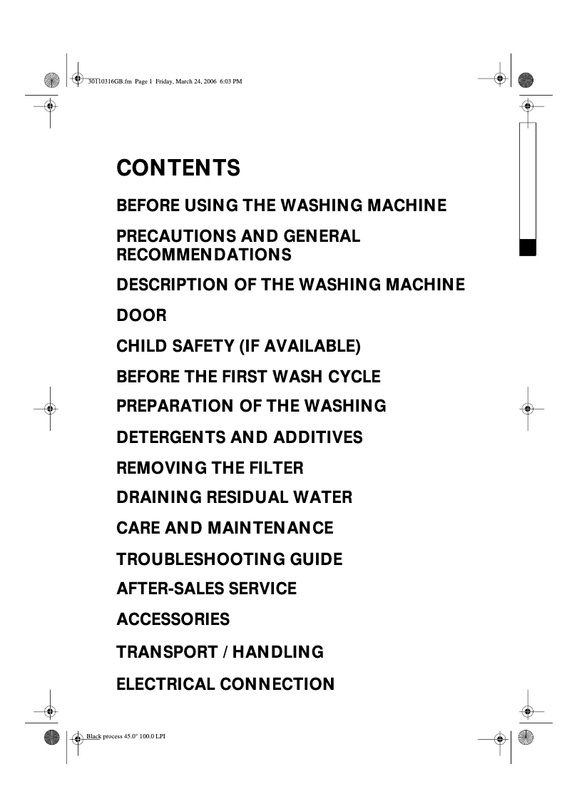 Page 1 de la notice Manuel utilisateur Whirlpool AWO 5446
