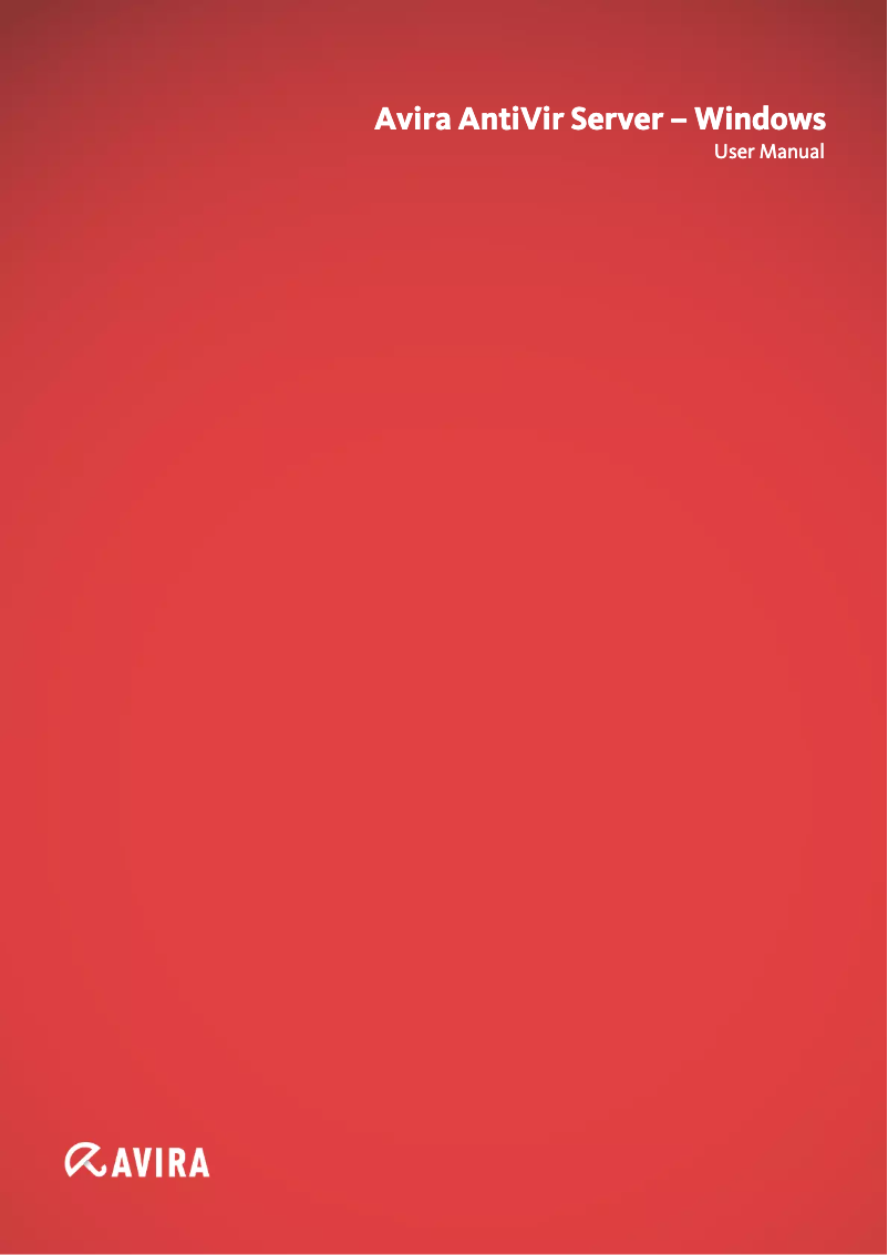 Página 1 del manual Manual de usuario Avira AntiVir Server - Windows