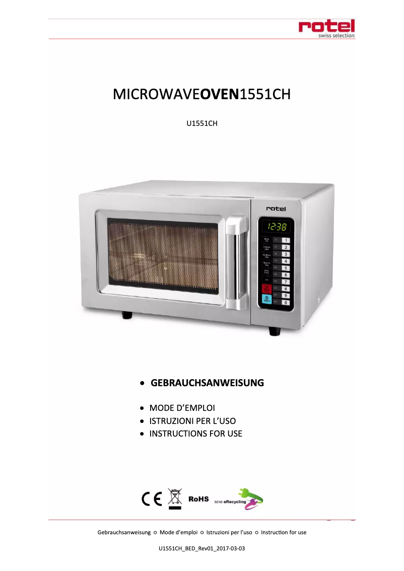 Image de la première page du manuel de l'appareil U1551CH