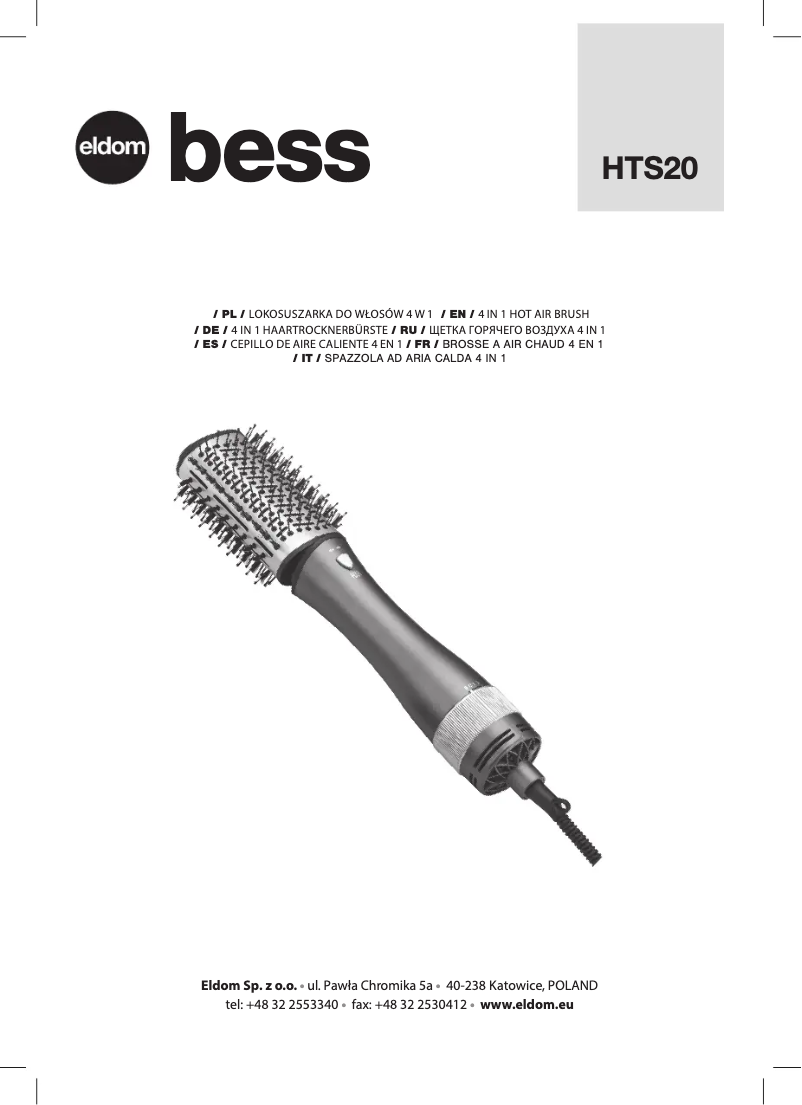 Page n°1 - Manuel utilisateur Eldom Bess HTS20