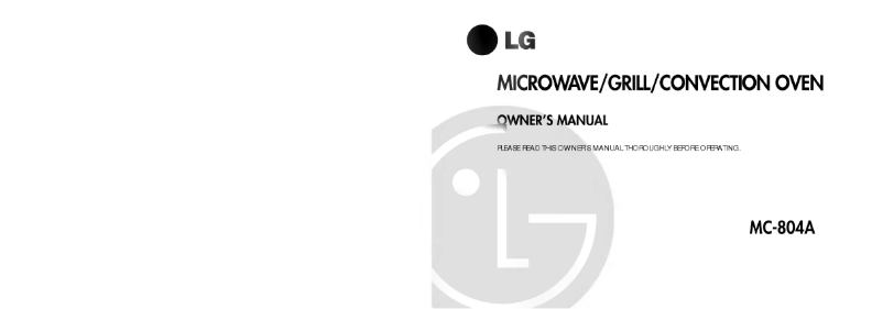 Page 1 de la notice Manuel utilisateur LG MC-804A